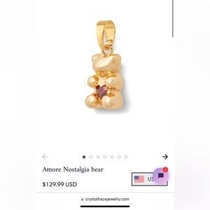 Crystal Haze Golden Nostalgia Bear with Red Heart